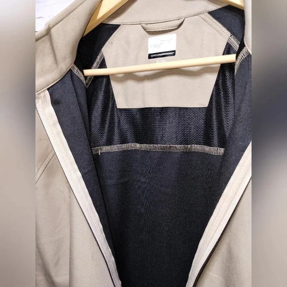 Greg Norman Tan Shark Harrington Jacket in size XL Wicking Performance Athletic - Picture 2 of 6